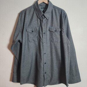 Dixxon Flannel Company Shirt Mens XL Gray Obsidian Button Front Long Sleeve